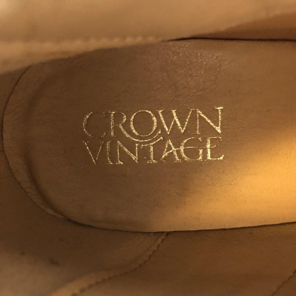 Crown Vintage‎ Ankle Booties Womens 9.5 M Brown Leather Zip Block Heel CV-STAVIE